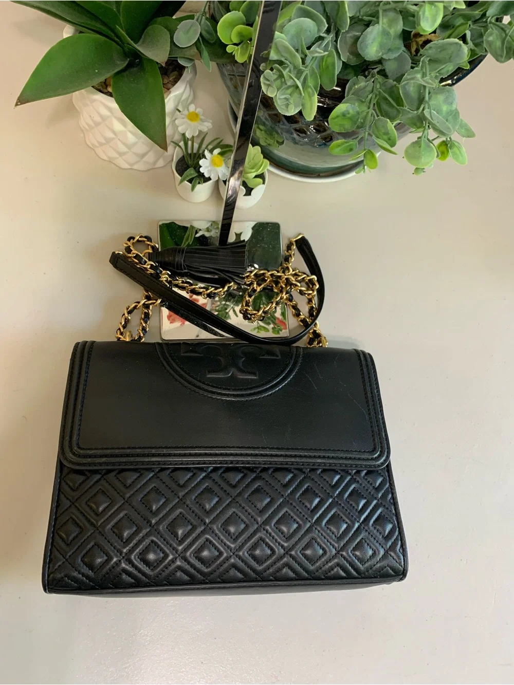 👜💕 Tory Burch Fleming Convertible Shoulder Bag in Black